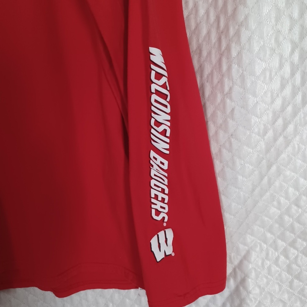 Wisconsin Badgers Red Box Seats Long Sleeve Sports Fan Shirt Mens Size 3XL - Picture 2 of 9